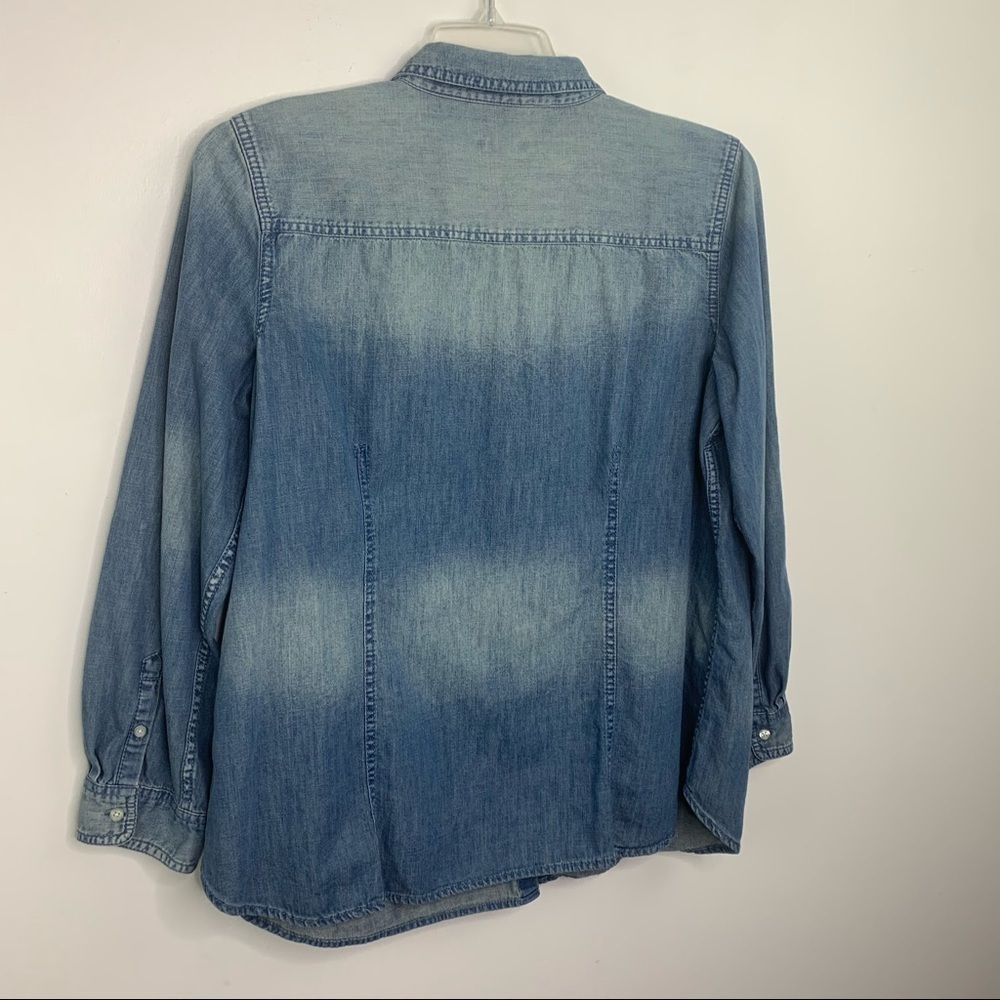 Talbots Denim Button Down Top size XLP roll tab - Picture 7 of 10